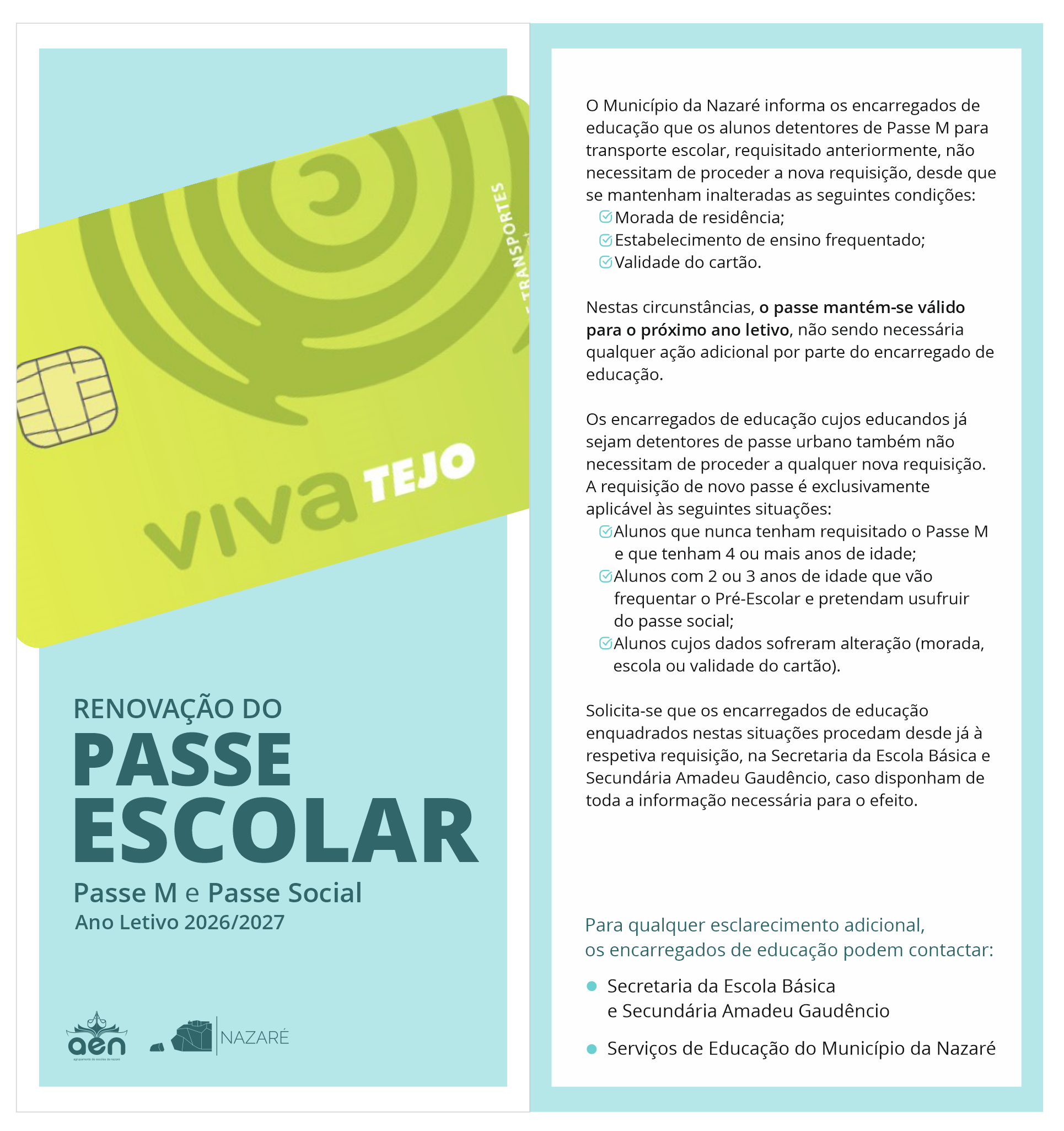 Passe escolar - renovação